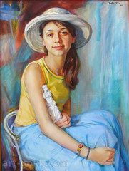 Портрет в технике масляной живописи Портрет девушки маслом на холсте