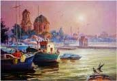 Morning on the waterfront. Evpatoria