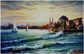 Surf at the shore of Evpatoria