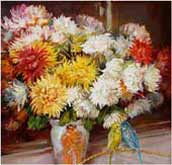 Still life with chrysanthemums